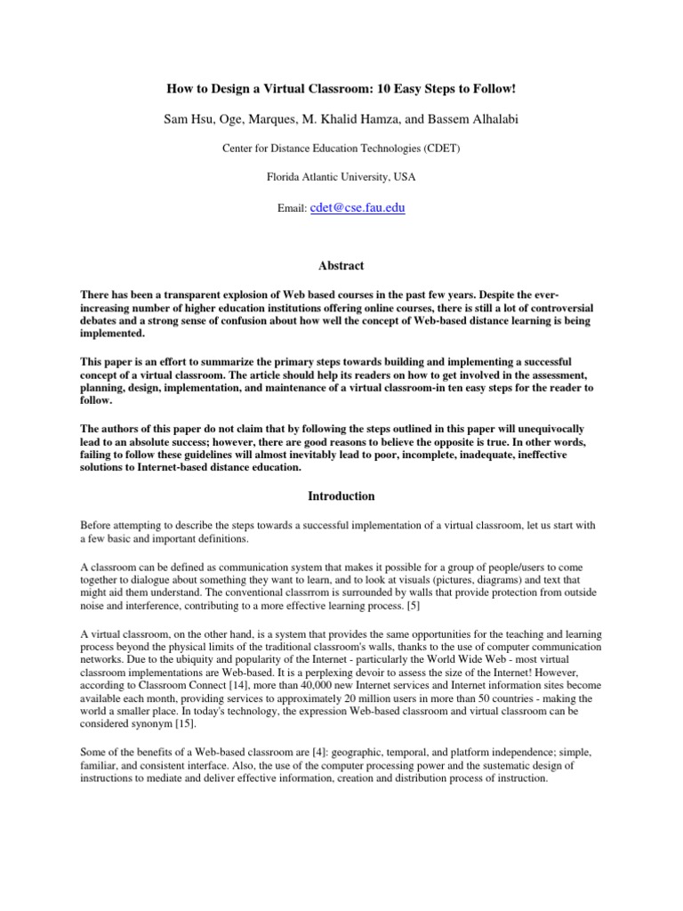 How To Design A Virtual Classroom | PDF