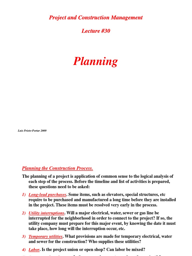 Construction Project Planning Essentials | PDF | System | Project ...