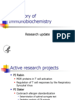 Laboratory of Immunobiochemistry: Research Update
