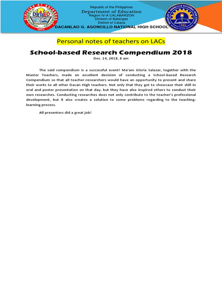 Teacher Research Compendium 2018 | PDF