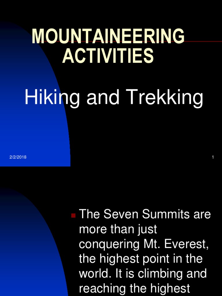 5. Mountaineering.ppt Adventure Travel Outdoor Recreation