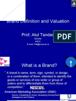 Brand Definition and Valuation: Prof. Atul Tandan