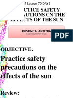 Practice Safety Precautions On The Effects of The Sun: Q4 Lesson 70 DAY 2