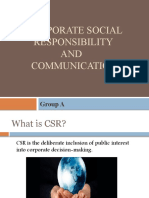 Corporate Social Responsibility AND Communication.: Group A