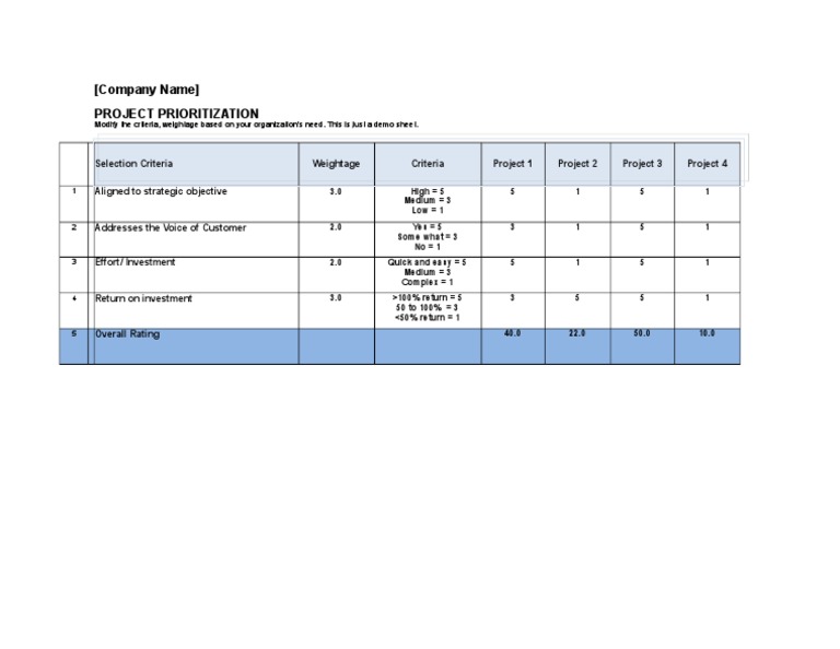Project Prioritization Criteria Guide | PDF
