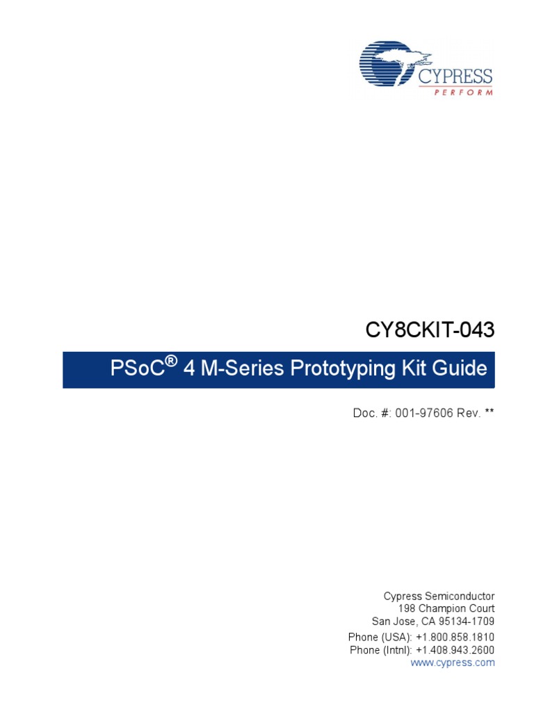 Psoc 4 M-Series Prototyping Kit Guide: CY8CKIT-043 | PDF | Installation ...