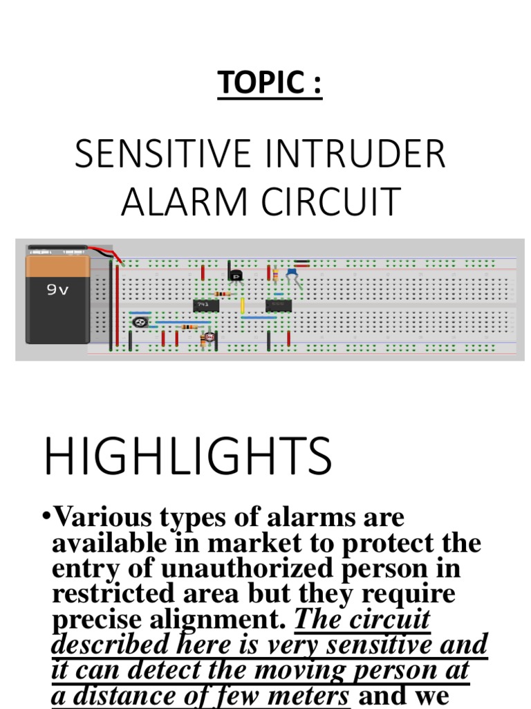Sensitive Intruder Alarm Circuit PDF