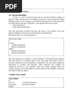 2.1 Class Declarations: Unit II Chapter 2: Classes and Objects