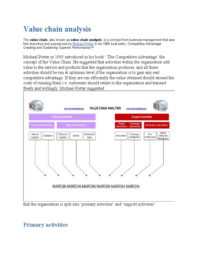 Understanding Value Chain Analysis | PDF | Value Chain | Competitive ...