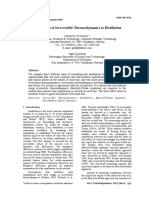 Application of Irreversible Thermodynamics To Distillation