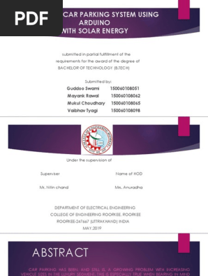 Vertical Car Parking System Using Arduino Pptx Parking Parking Lot