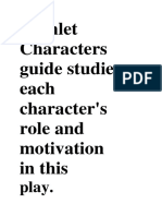 Hamlet Characters Guide Studies Each Character's Role and Motivation in This