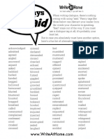 100 Ways To Say Said Print Able