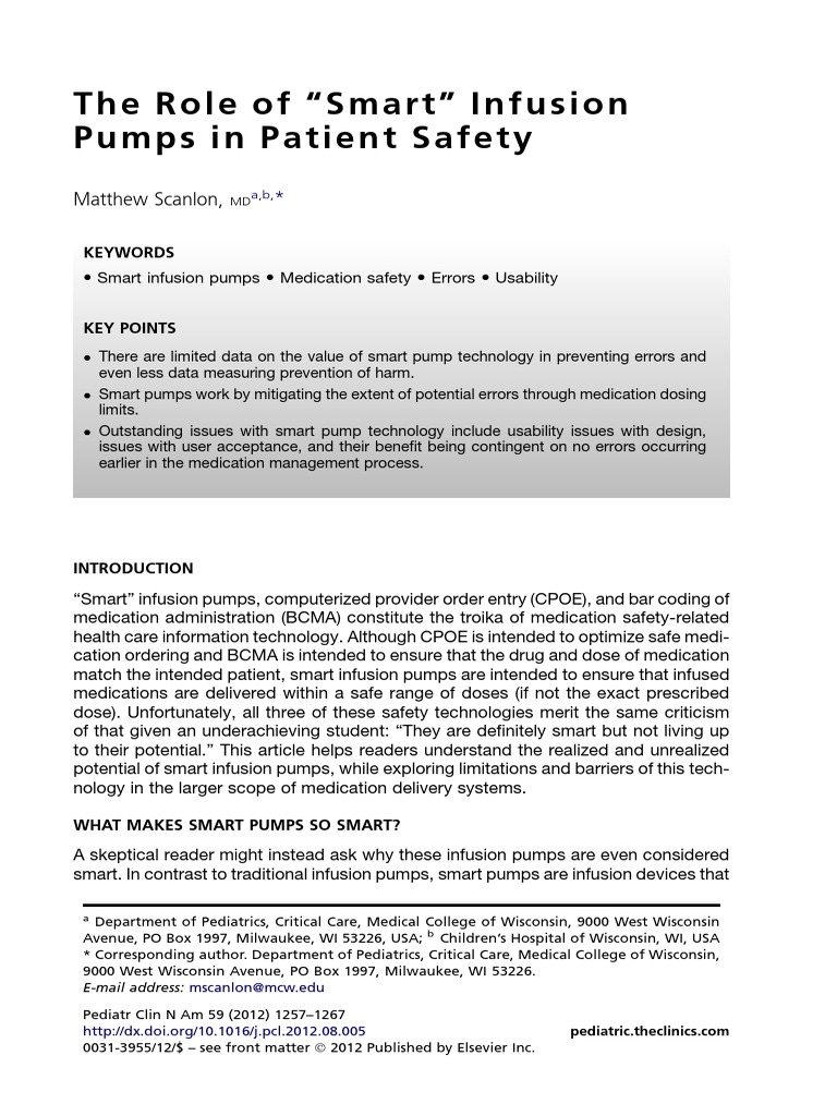 03 The Role of "Smart" Infusion Pumps in Patient Safety PDF PDF