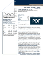 Price Target Revision - Comment Gabriel Resources LTD