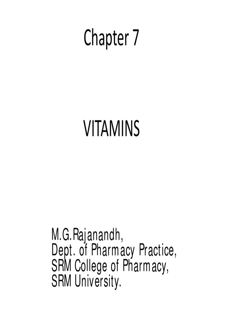 Chapter 7 M.G.Rajanandh, Dept. of Pharmacy Practice, SRM College of
