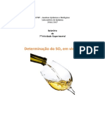 Determinação de SO2 em Vinhos