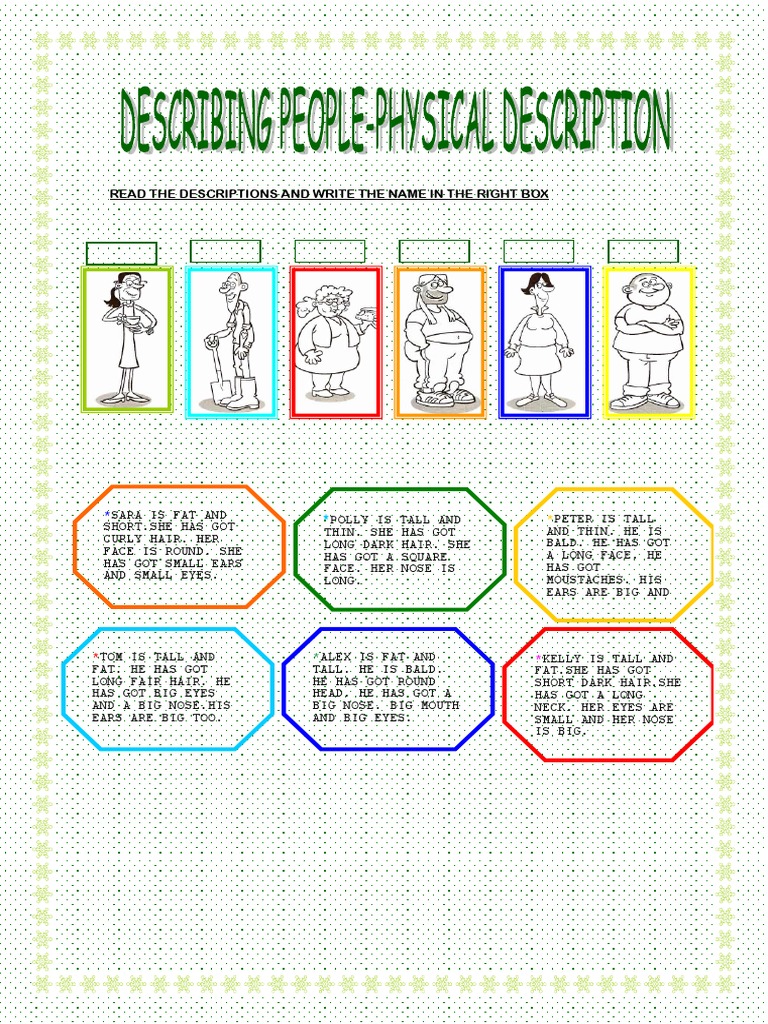 Character Descriptions for Kids | PDF