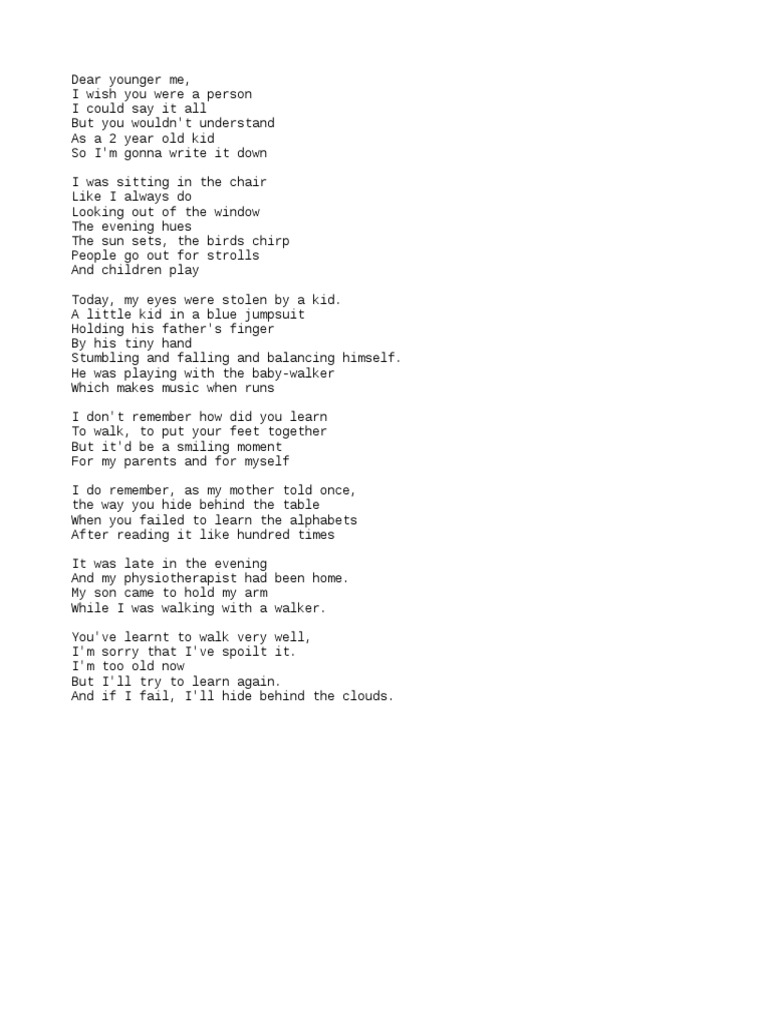 Letter to My Younger Self