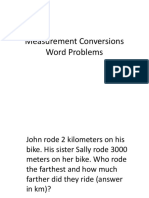 Measurement Conversions Word Problems