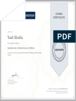 Yash Shukla: Course Certificate