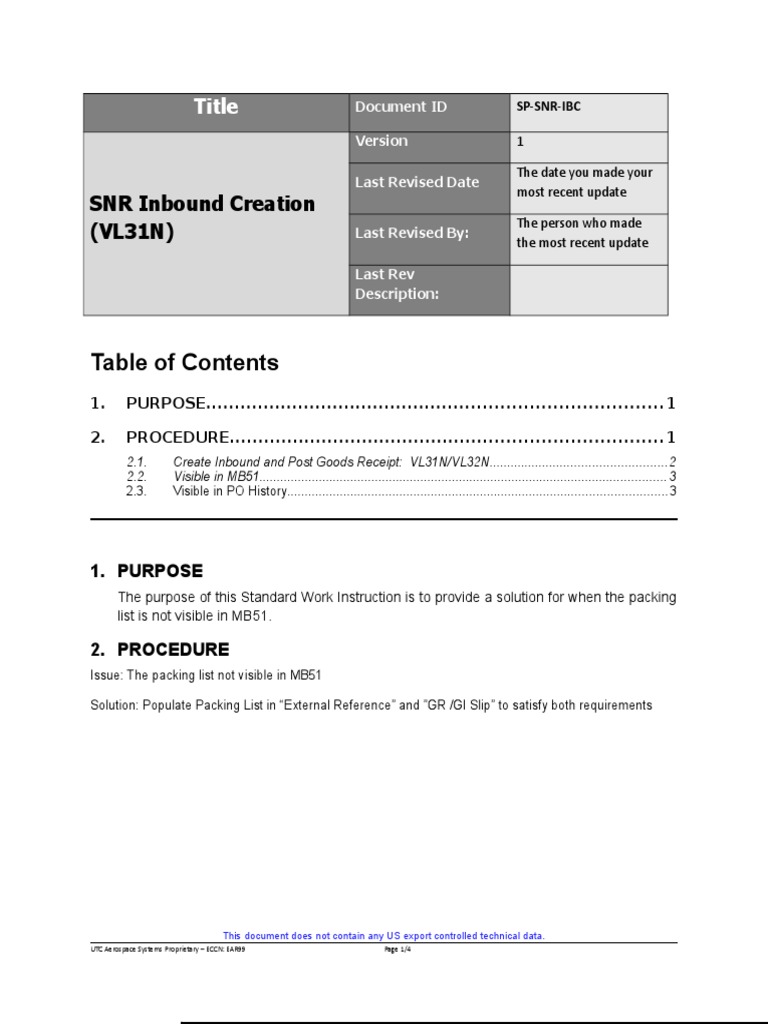 Inbound Creation Process: VL31N/VL32N | PDF | Receipt | Computing