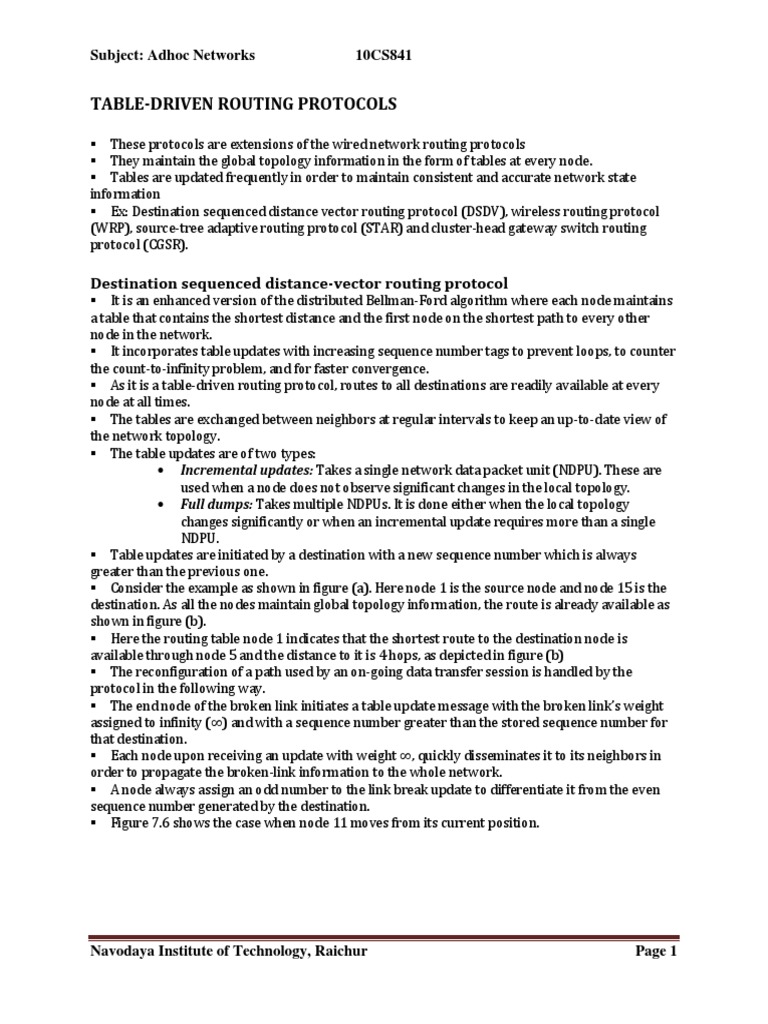 L5 Table Driven Routing Protocols | PDF | Routing | Telecommunications