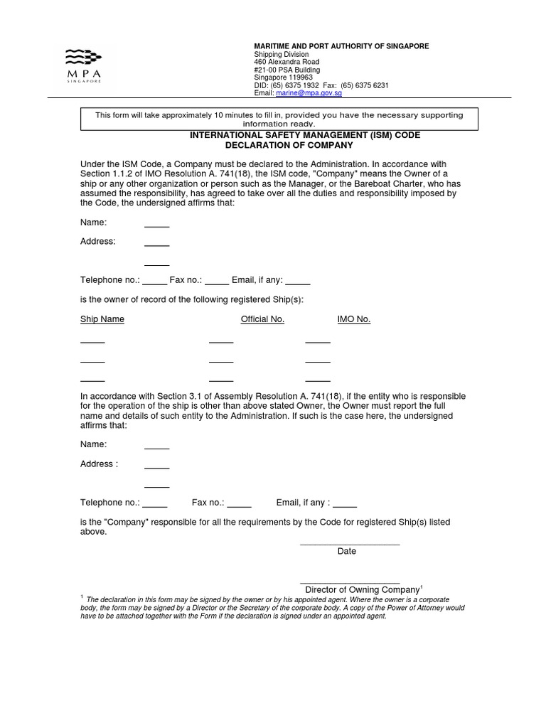 Ism Code Declaration of Company | PDF | Justice | Crime & Violence