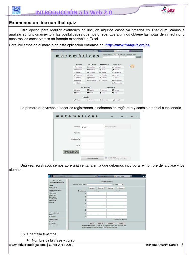 Manual de Thatquiz PDF | PDF | Prueba (evaluación) | Contraseña