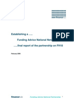 Establishing A .. Funding Advice National Network ..Final Report of The Partnership On FH18