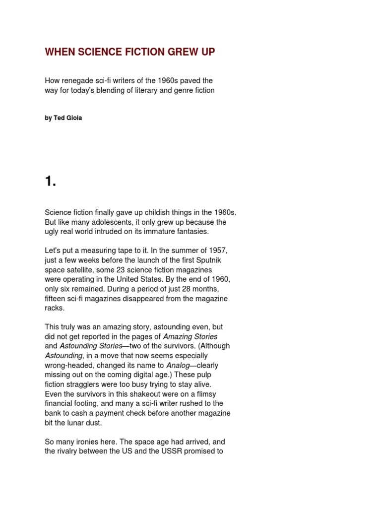 When Science Fiction Grew Up PDF Science Fiction Kurt Vonnegut