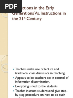 Instructions in The Early Generations vs. Instructions in The 21 Century