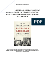 Llamado A Liderar 26 Lecciones de Liderazgo de La Vida Del Apostol Pablo Spanish Edition by John F Macarthur