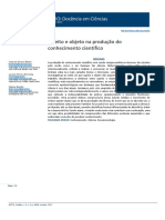 Sujeito e Objeto Na Produção Do Conhecimento Científico