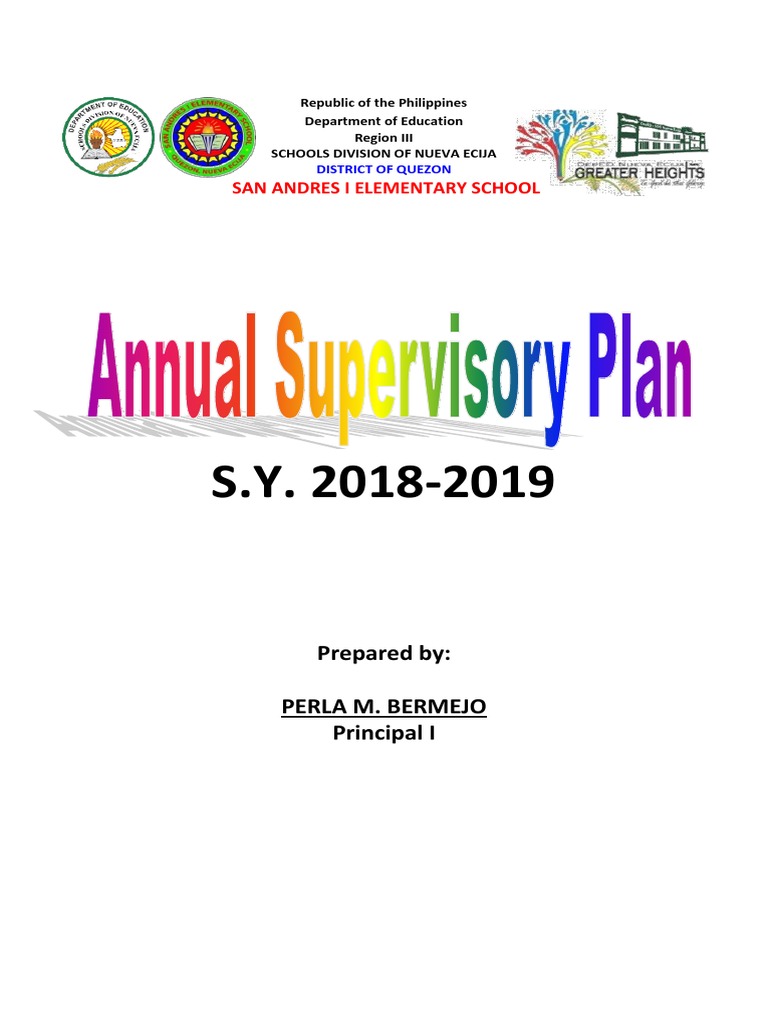 Annual Supervisory Plan.docx Teachers Applied Psychology