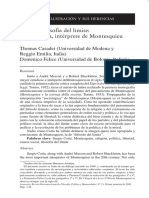 Por una filosofía del límite sobre Cotta y Montesquieu