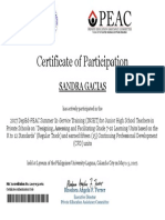 Certificate of Participation: Sandra Gacias