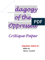 Crique Pedagogy of The Oppressed