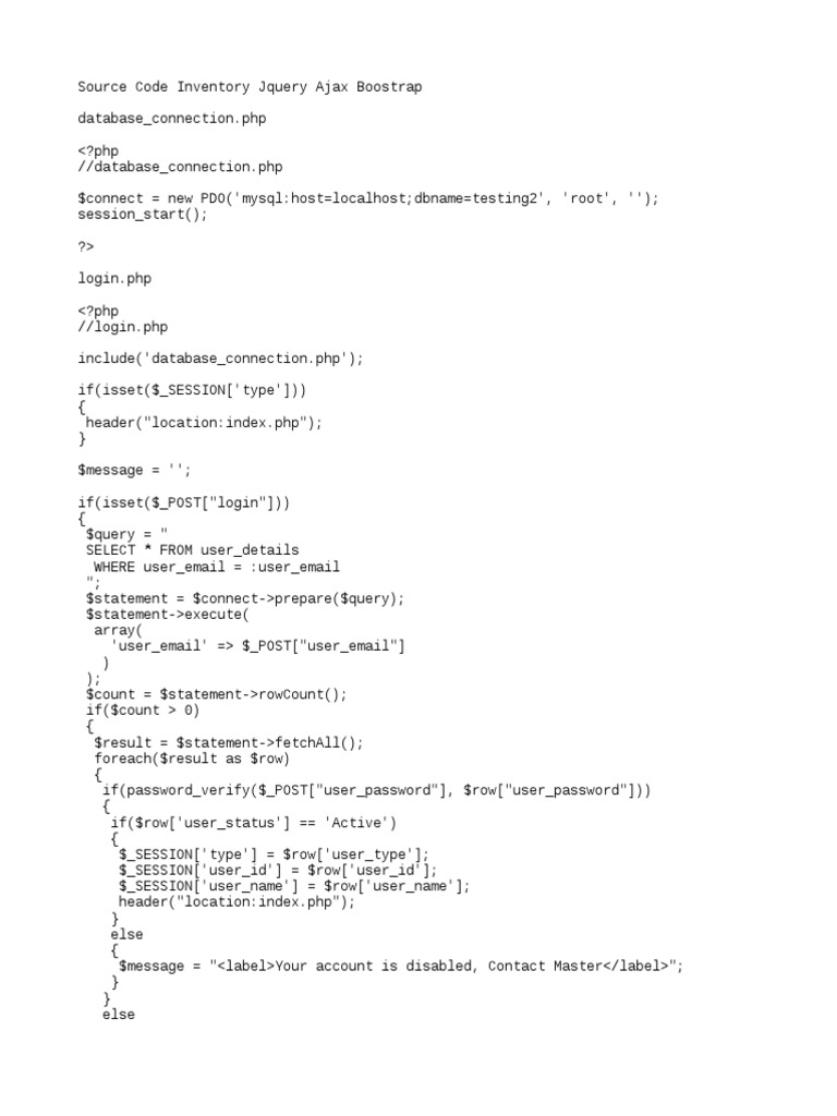 Inventory Management Login System | PDF | Bootstrap (Front End ...
