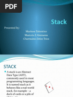 Stack: Presented By: Maritess Tolentino Maricris Z.Alemania Charmaine Delos Trios