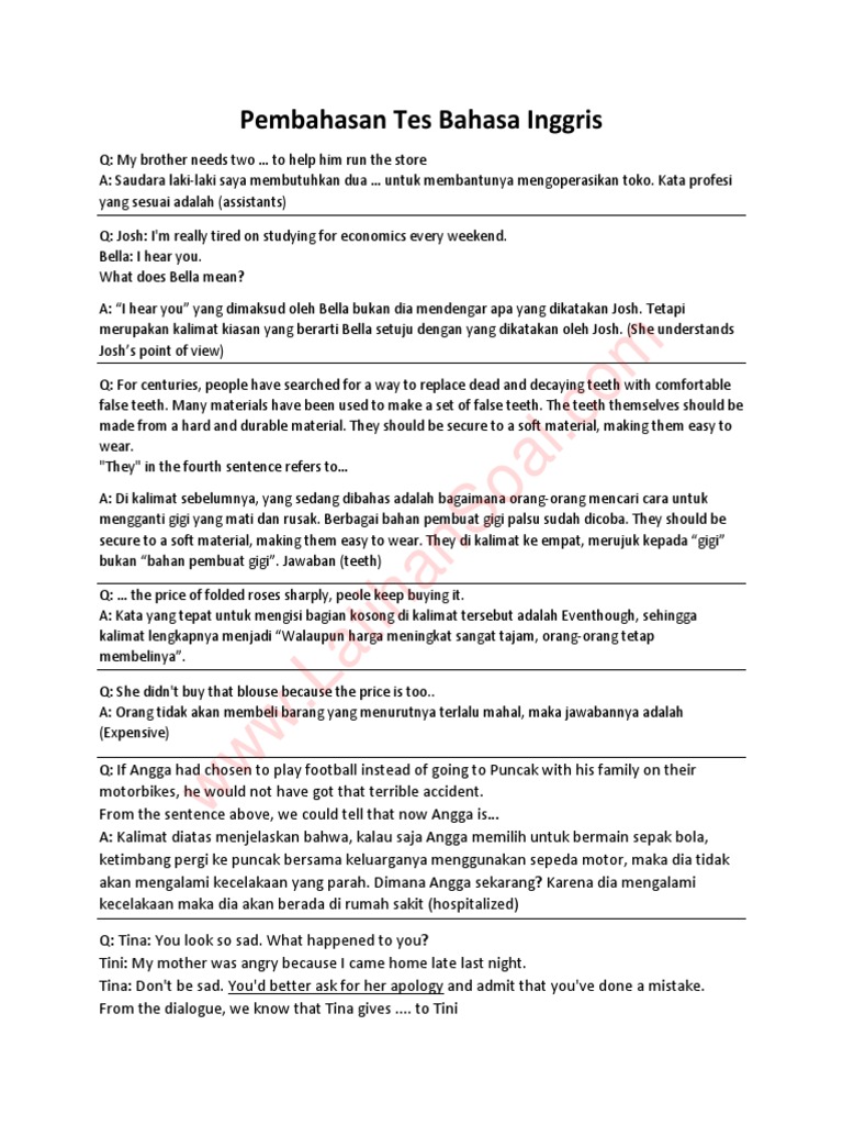 Bahasa Inggris Cpns Bahasa Inggris Cpns