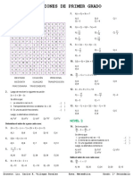 Ecuaciones Lineales - 1° Sec PDF