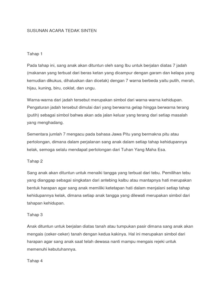 Contoh Teks Mc Tedhak Siten Bahasa Jawa Terbaik Kumpulan Referensi Teks Pidato