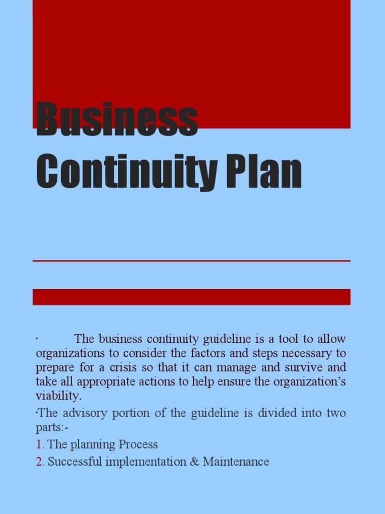 business continuity plan customer service