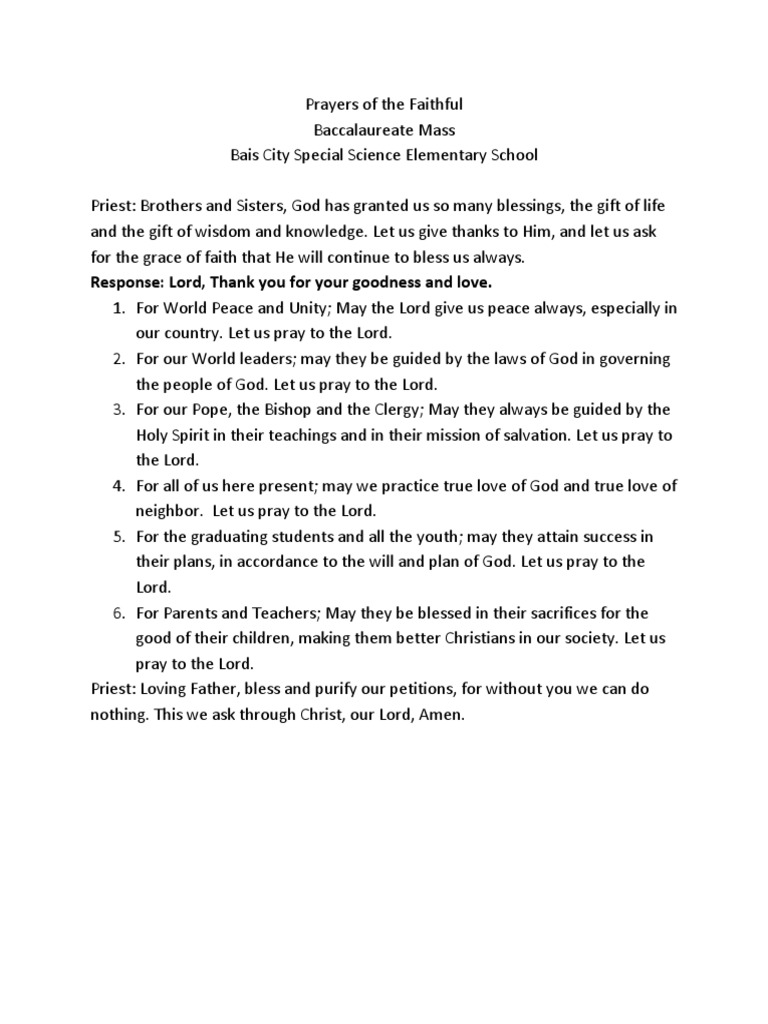 Prayers of The Faithful PDF
