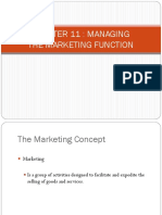 Chapter 11 Managing The Marketing Function