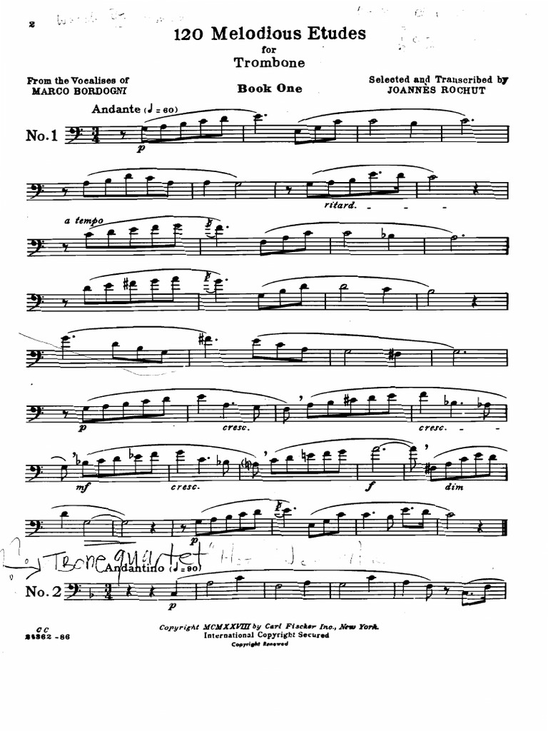 Johannes Rochut 120 Melodious Etudes For Trombone PDF PDF