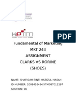 Fundamental of Marketing MKT 243 Assignment Clarks Vs Rorine (Shoes)