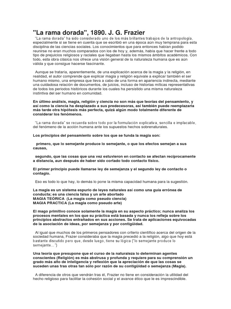 La Rama Dorada PDF Homo Sapiens Science
