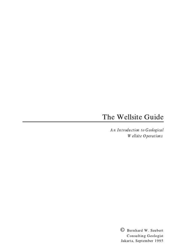 Wellsite Geologist S Guide Pdf Science Geology